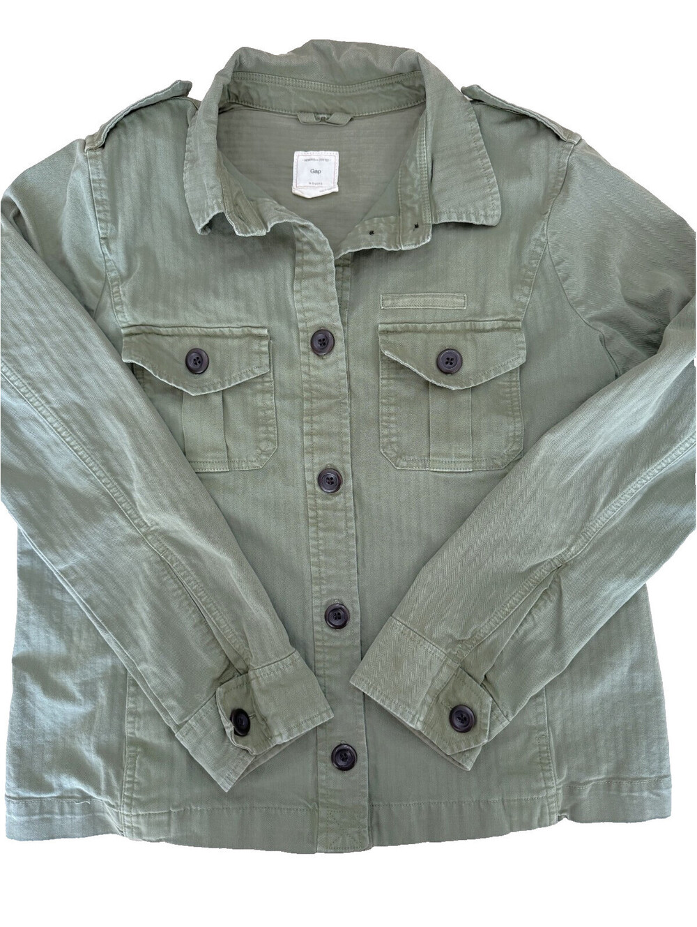 Gap Women's Military Style Jacket Medium Green Olive